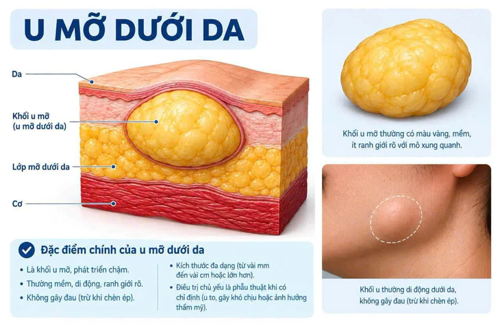 Thấy khối u mỡ ở vùng đầu, cổ: Khi nào đáng lo?